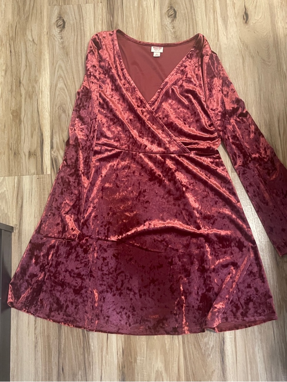 Velvet Mini Dress in Wine